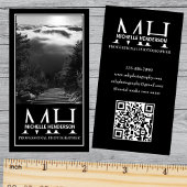Black and White Monogrammed Logo 1 Photo Qr Code B Visitekaartje