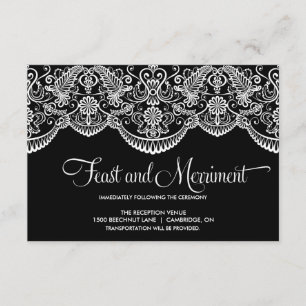 Black and White Moroccan Lace Reception Kaart