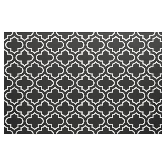 Black and White Moroccan Trellis Pattern Fabric 02 Stof (Yard (91,4 cm))
