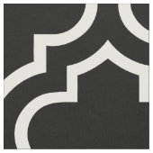 Black and White Moroccan Trellis Pattern Fabric 02 Stof (Close Up)