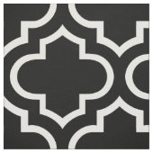 Black and White Moroccan Trellis Pattern Fabric 02 Stof (Swatch)