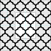 Black and White Moroccan Trellis Pattern Fabric Stof (Delen)