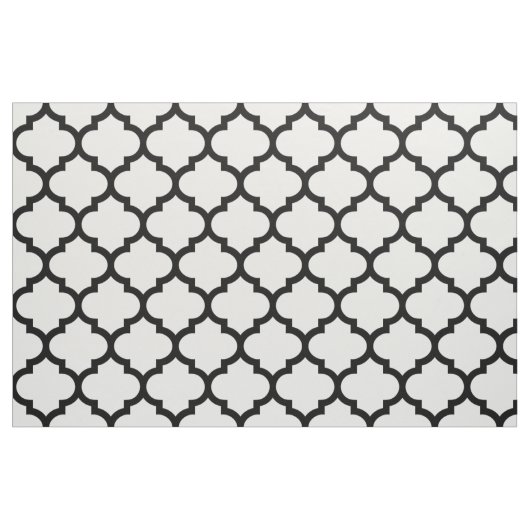 Black and White Moroccan Trellis Pattern Fabric Stof (Fat Quarter)