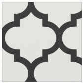 Black and White Moroccan Trellis Pattern Fabric Stof (Close Up)