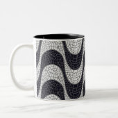 Black and white mosaic wave mug tweekleurige koffiemok (Links)