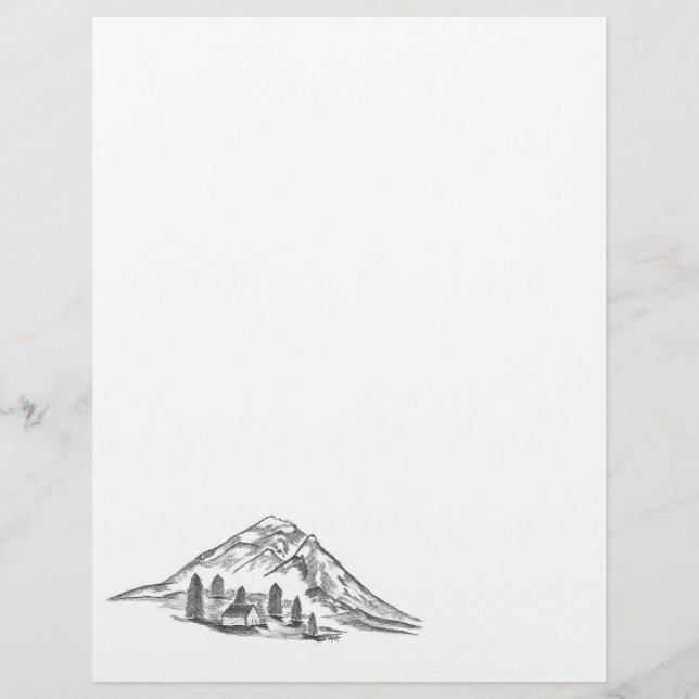 Black and white mountain letterhead briefhoofd (Voorkant)