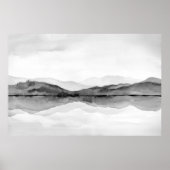 Black and White Mountain Reflections Poster (Voorkant)