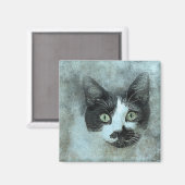 Black and White Mouser | ABSTRACT | WATERVERF Magneet (Voorkant / Achterkant)