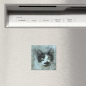 Black and White Mouser | ABSTRACT | WATERVERF Magneet (Insitu (Vaatwasser))