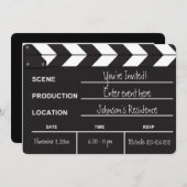 Black and White Movie Clapboard "blank" uitnodigt Kaart (Voorkant / Achterkant)