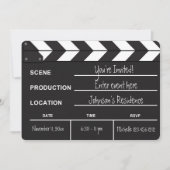 Black and White Movie Clapboard "blank" uitnodigt Kaart (Voorkant)