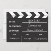 Black and White Movie Clapboard "blank" uitnodigt Kaart (Voorkant)