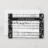 Black and White Mozart Music Rsvp met envelop (Achterkant)