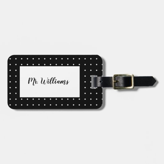 Black and White Mr. Bagagelabel (Voorkant horizontaal)