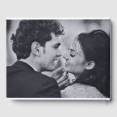 Black and White Mr. en Mrs Elegant Script Wedding Gastenboek (Achterkant)