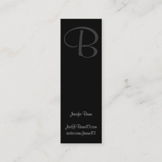 Black and White Murray Hill Mini Visitekaartje (Voorkant)