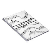 Black and White Music Note Notitieboek (Rechterzijde)