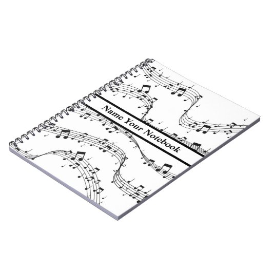 Black and White Music Note Notitieboek (Linkerzijde)