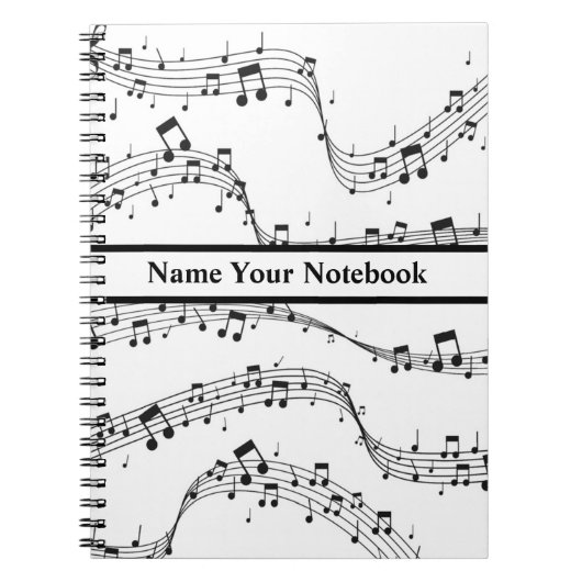 Black and White Music Note Notitieboek (Voorkant)