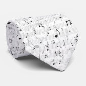 Black and White Music Note Stropdas (Opgerold)