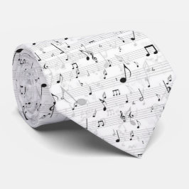Black and White Music Note Stropdas