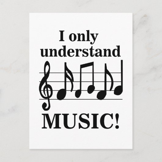 Black and White Music Notes Briefkaart (Voorkant)