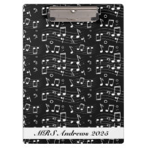 Black and white music notes