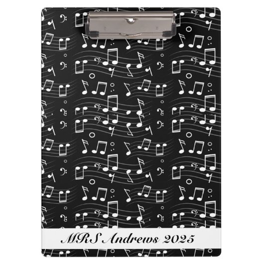 Black and white music notes klembord (Voorkant)