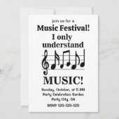 Black and White Music Notes Music Festival Kaart (Voorkant)