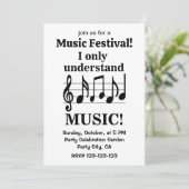 Black and White Music Notes Music Festival Kaart (Staand voorkant)