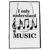 Black and White Music Notes Musician Party Medium Cadeauzakje (Voorkant)