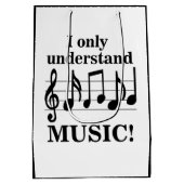 Black and White Music Notes Musician Party Medium Cadeauzakje (Achterkant)
