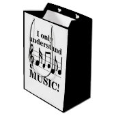 Black and White Music Notes Musician Party Medium Cadeauzakje (Achterkant Gekanteld)