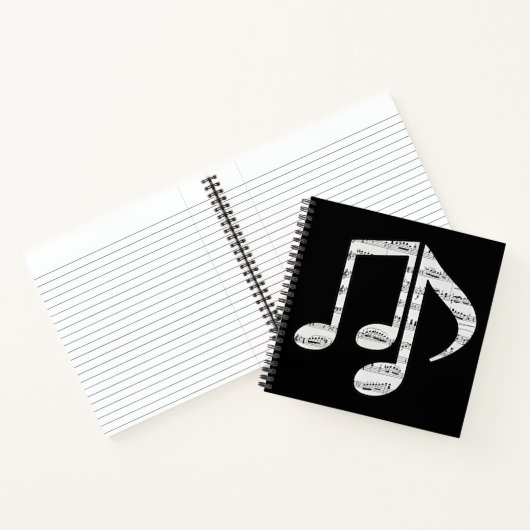 Black and White Music Notes Notitieboek (Binnen)