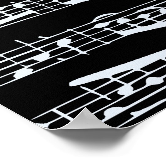 Black and white music notes poster (Hoek)