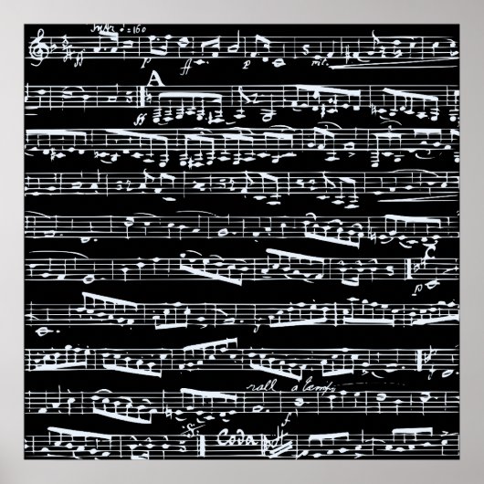 Black and white music notes poster (Voorkant)