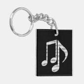 Black and White Music Notes Sleutelhanger (Voorkant Links)