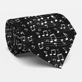 Black And White Music Notes Stropdas