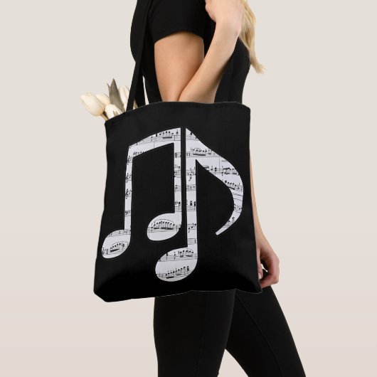 Black and White Music Notes Tote Bag (Dichtbij)