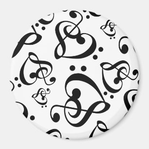 Black and white Music Pattern Magnet