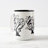 Black and White Music Treble Clef Tree Mok (Voorkant links)
