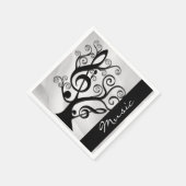 Black and White Music Treble Clef Tree Napkins 2 Servet (Hoek)