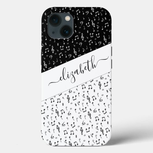Black and white musical personalized   Case-Mate iPhone case (Achterkant)