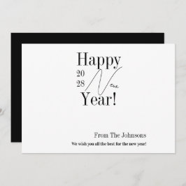 Black and White New Year's Eve Feestdagenkaart