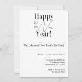 Black and White New Year's Eve Party Kaart (Voorkant)