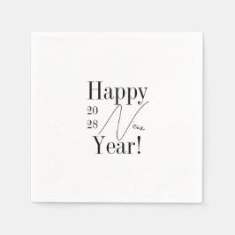 Black and White New Year's Eve Party Servet