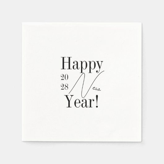 Black and White New Year's Eve Party Servet (Voorkant)