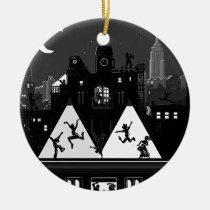Black and White New York Boogie Nights Ornament