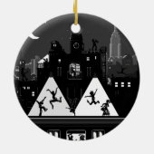 Black and White New York Boogie Nights Ornament (Achterkant)