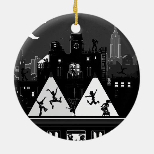 Black and White New York Boogie Nights Ornament (Achterkant)